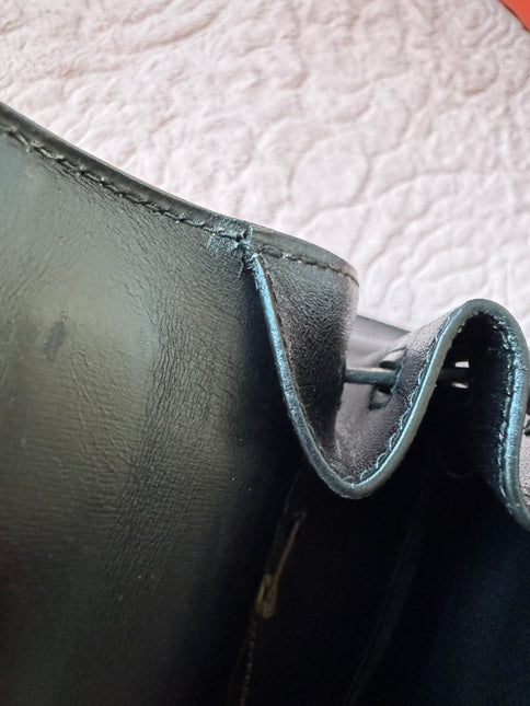 Hermes Kelly 32 Sellier Black Box Leather Gold HW 1987