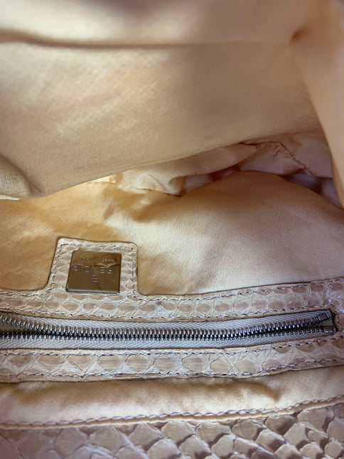 Sold Fendi Baguette in Gold sequins and python leather
