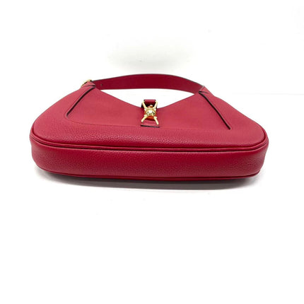 Gucci Jackie 1961 Small Red Pebbled Leather Shoulder Bag