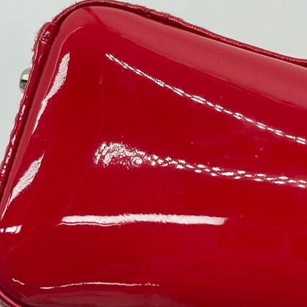 Lady Dior Patent Leather Red Mini handbag with gold hardware