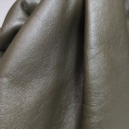 Bottega Veneta Pouch Calfskin Leather Dark Olive Green Large