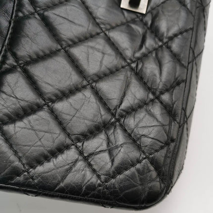 Sold Chanel 2.55 Flap Bag Large Shiny Calfskin Leather Black