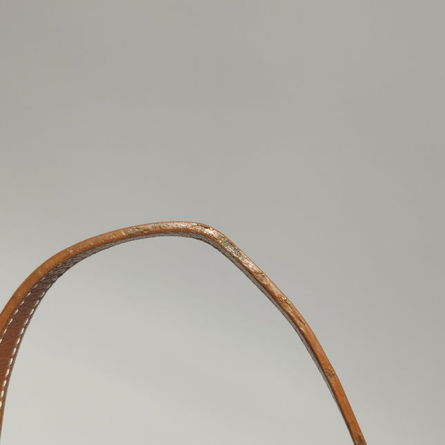 Goyard Saigon Mini Brown Canvas and Leather Wooden Top Handle Crossbody Bag