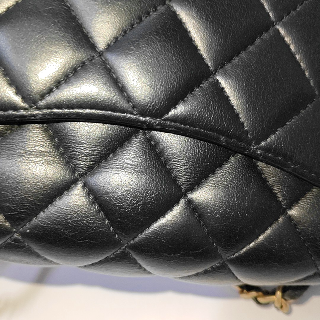 Chanel Classic Flap Rectangular Mini Black Lambskin Leather Gold Hardware, 2014-15