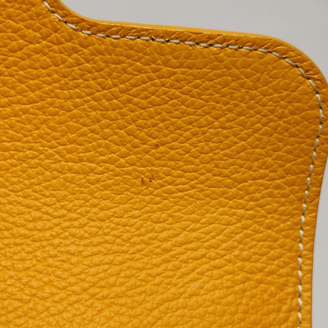 Goyard Saigon Mini Yellow Canvas and Leather Wooden Top Handle Crossbody Bag