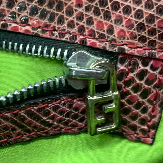 Fendi Baguette Purple Lizard Skin Leather Handbag