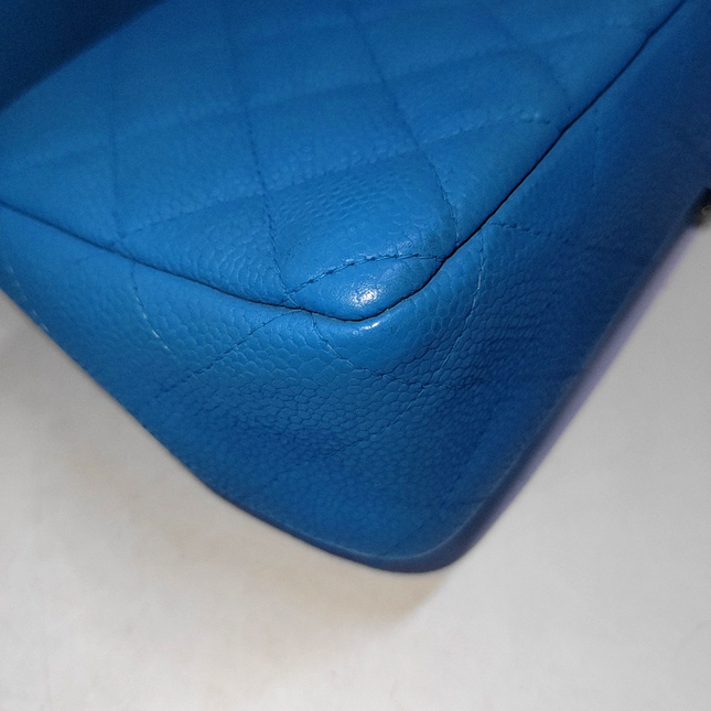 Chanel Classic Flap Rectangular Mini Blue Caviar Leather
