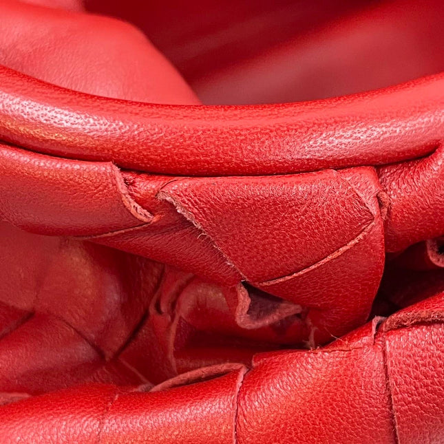 Sold Bottega Veneta Pouch Large Intrecciato Leather Clutch Red