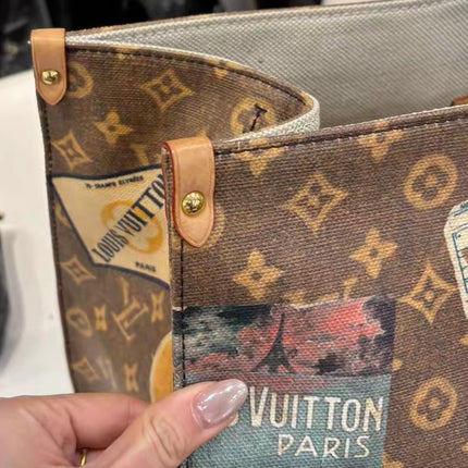 Louis Vuitton Voyage OnTheGo Large Brown Monogram Crossbody Tote Flight Mode