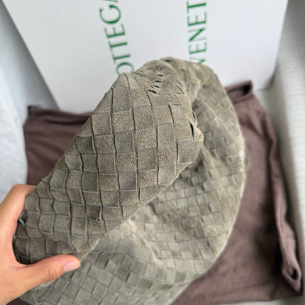 Bottega Veneta Hop Large Grey Suede Leather Hobo Bag 54cm