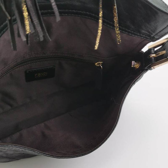 Fendi Baguette Leather with Wild Fringes Shoulder Bag