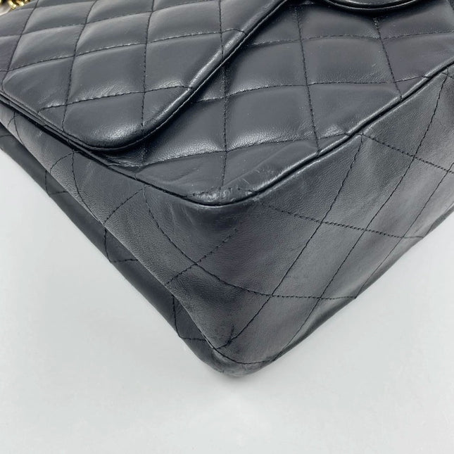 Sold Chanel Timeless/ Classic Flap Jumbo/Large Black with Gold Hardware
