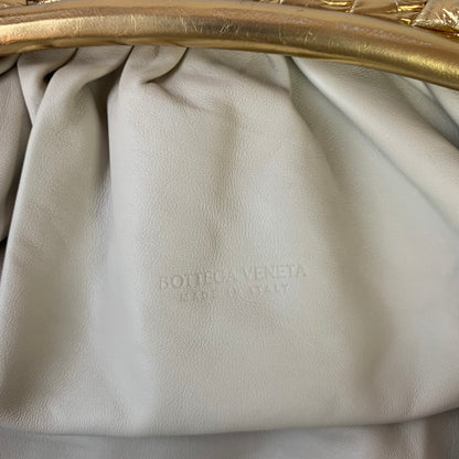 Bottega Veneta Pouch Large Metallic Gold Wrinkled Leather