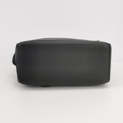 Loewe Puzzle Small Black Grained Leather White Logo