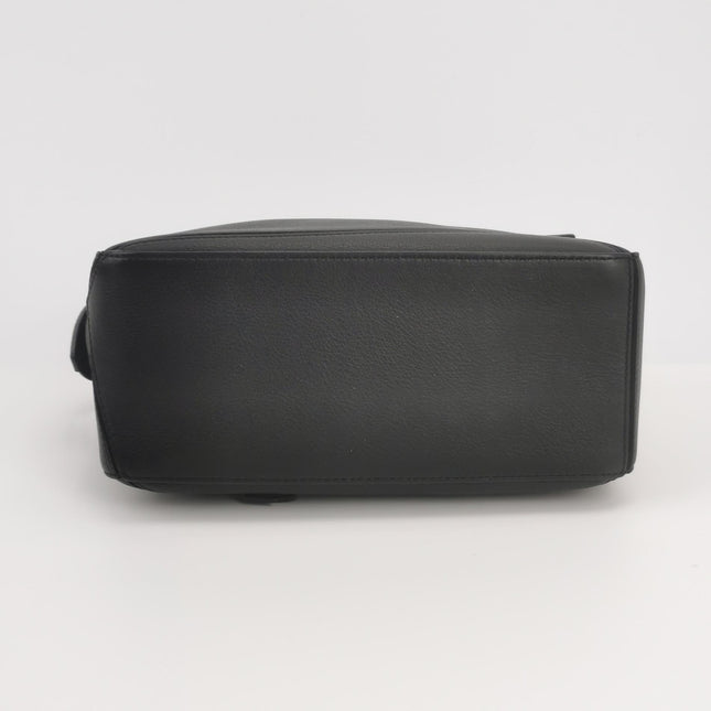 Loewe Puzzle Small Black Grained Leather White Logo