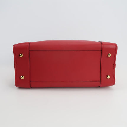 Loewe Amazona 36 Medium Red Leather Horse Lock Gold-tone Hardware