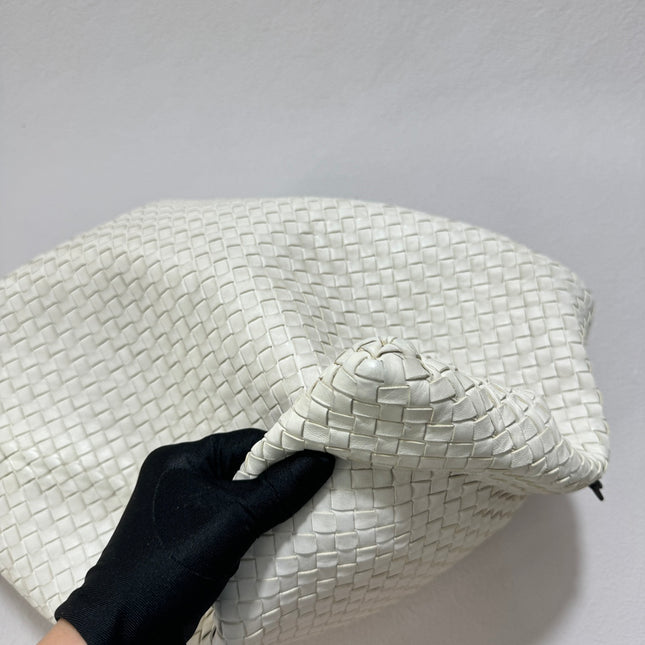 Bottega Veneta Maxi Convertible Tote Bag White Leather Two-way Carry 50cm