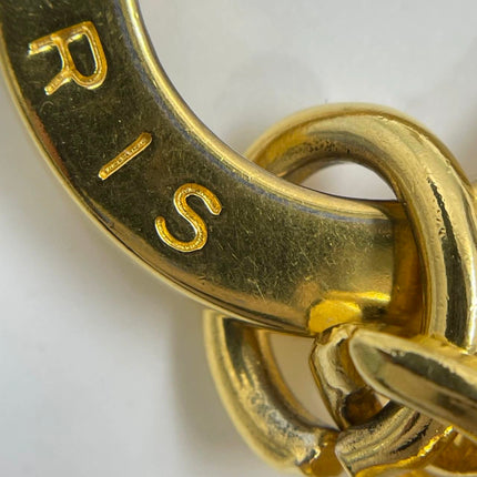 Celine 1990s Gold-tone Triomphe Planet Link Charm Bracelet