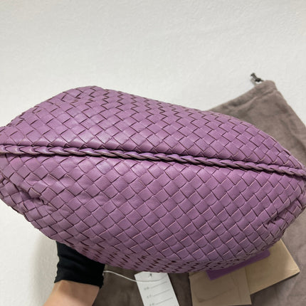 Bottega Veneta Belly Hobo Intrecciato Lambskin Leather Lilac Purple Medium 40cm