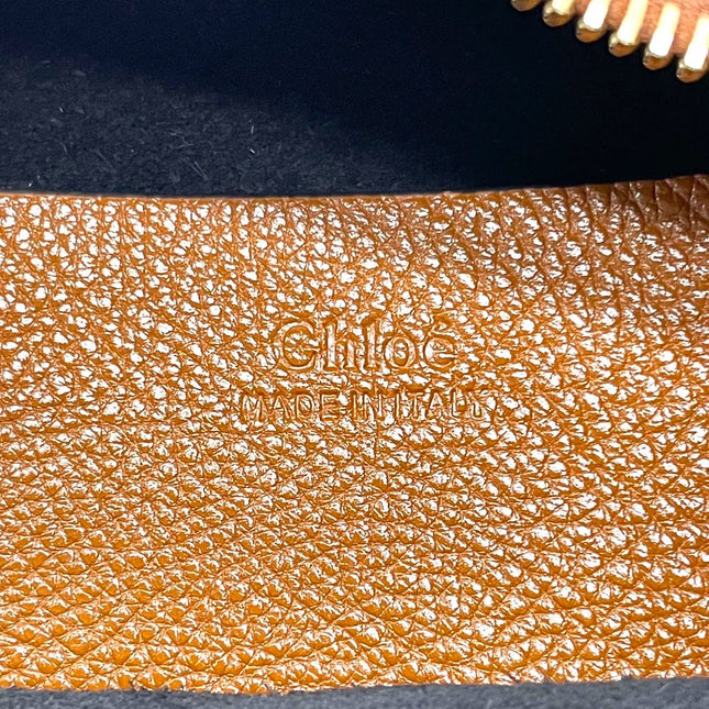 CHLOÉ Bracelet Hobo Embellished Brown Glossed Textured-leather Shoulder Bag