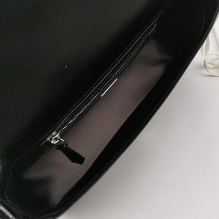 Fendi Baguette Black Silk Crystal Buckle Crossbody Bag