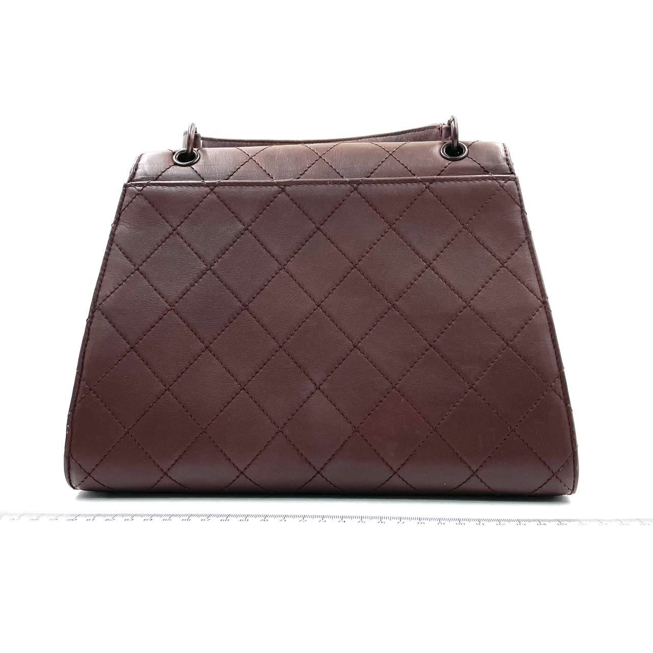 Chanel Vintage Top Handle Kelly Flap Bag Chocolate Brown Cannage Lambskin Leather, 1997-1999