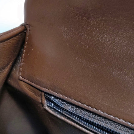 Chanel Vintage Top Handle Kelly Flap Bag Brown lambskin leather