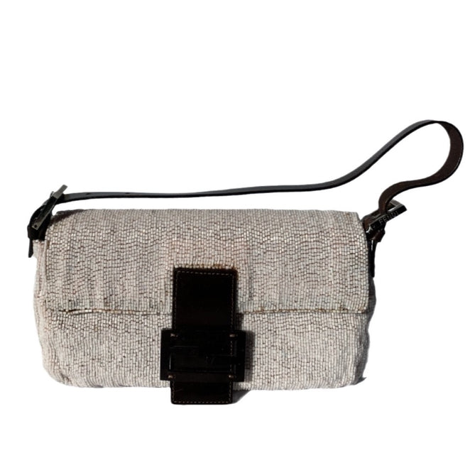 Sold FENDI Baguette White beads-Luxbags
