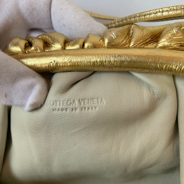 Bottega Veneta Pouch Mini Gold Lambskin Leather Crossbody Bag