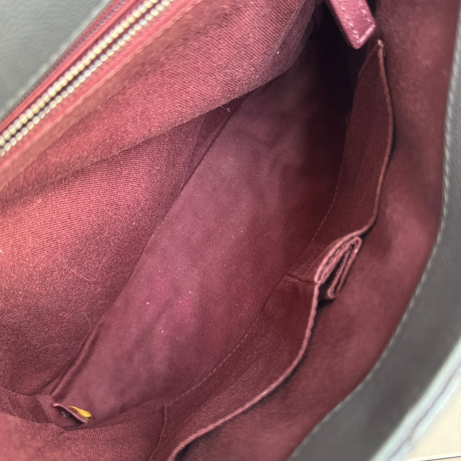 Chanel Coco Handle Maxi Grey Caviar Leather Silver Hardware 32cm, 2015-2016