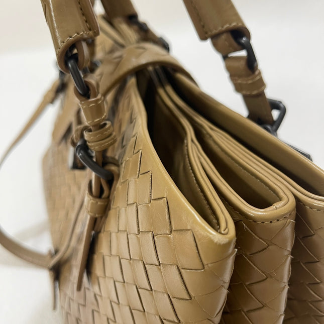 Bottega Veneta Roma Intrecciato Nappa Leather Beige Light Brown Small 30cm