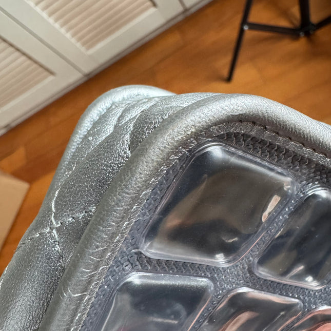 Chanel Ice Cube Chocolate Bar Classic Flap Metallic Silver PVC with Leather