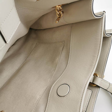 Sold Gucci 1955 Horsebit Chain Tote Leather White