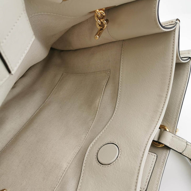Sold Gucci 1955 Horsebit Chain Tote Leather White