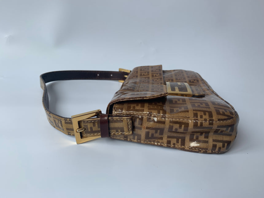 Sold FENDI Baguette Zucchini Print Patent Leather