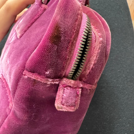 Loewe Amazona 19 Mini Handbag in Purple Velvet with Crystal Logo