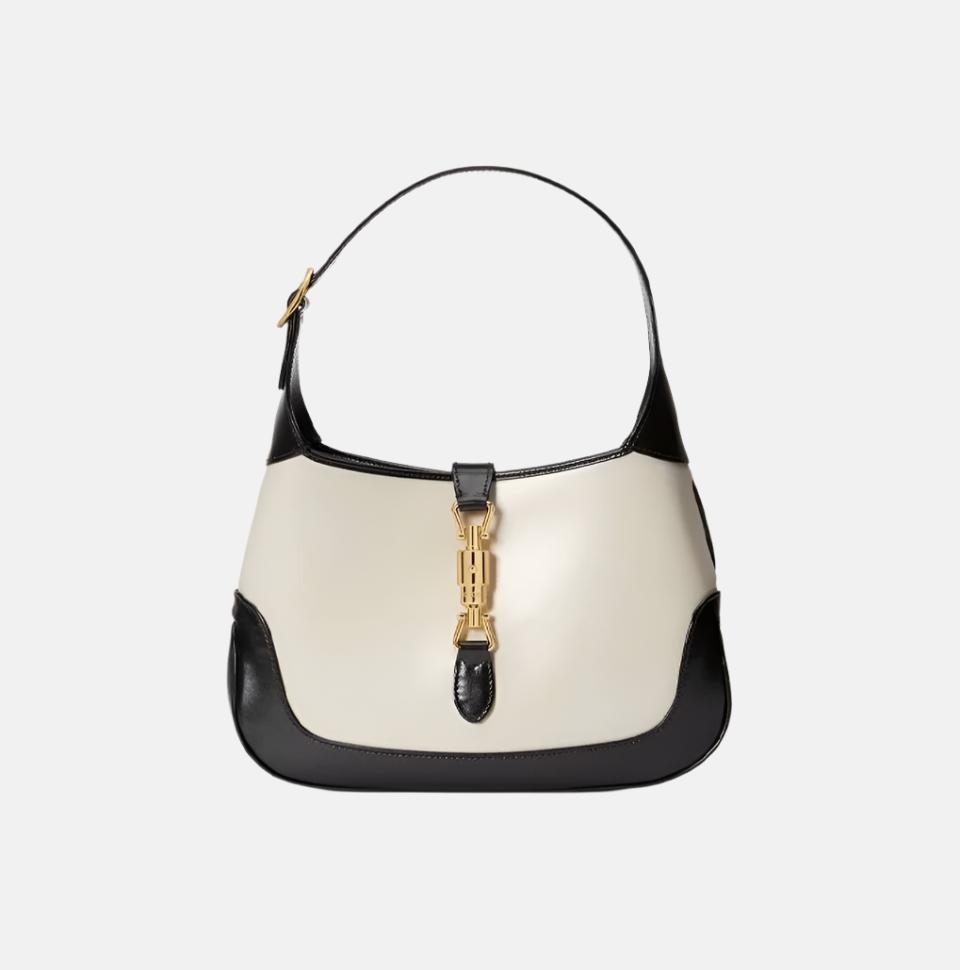 Gucci Jackie 1961 Black & White Leather Bag Small-Luxbags