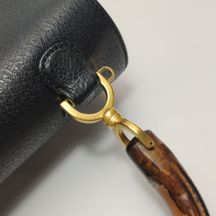 Gucci Bamboo 1947 Top Handle Bag Leather Medium Black