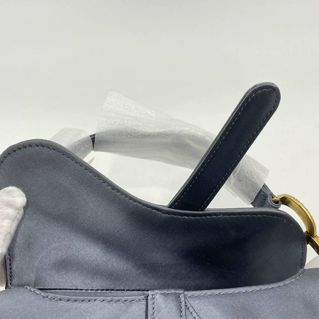 Sold Dior Saddle Mini Silk Blue with Crystal Embedded Buckles