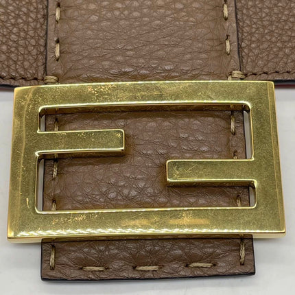 Fendi Baguette Selleria Calfskin Leather Crossbody Bag Large Brown