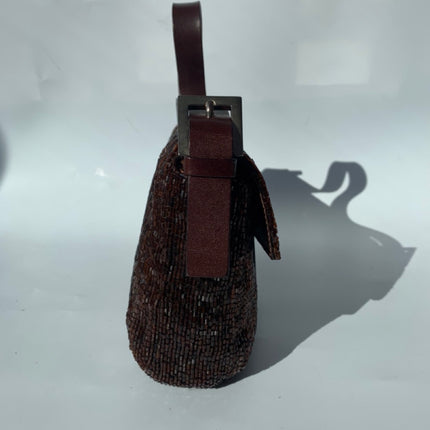 Sold FENDI Baguette chocolate brown beads excellent condition
