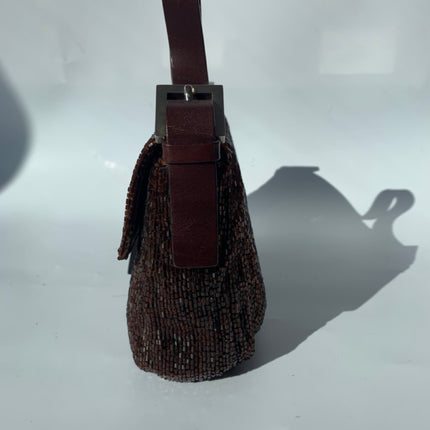 Sold FENDI Baguette chocolate brown beads excellent condition