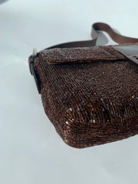 Sold FENDI Baguette chocolate brown beads excellent condition