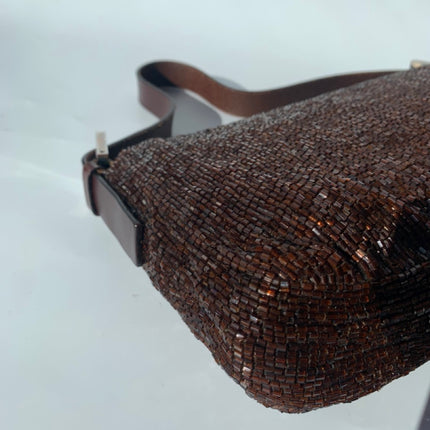Sold FENDI Baguette chocolate brown beads excellent condition