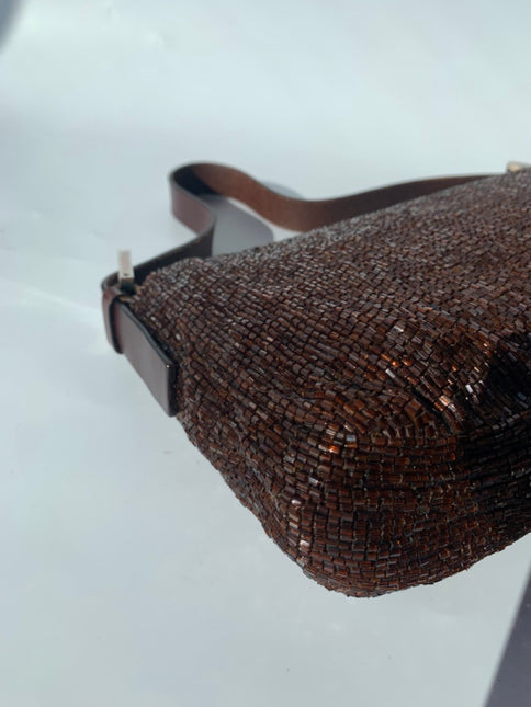Sold FENDI Baguette chocolate brown beads excellent condition