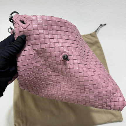 Sold Bottega Veneta Medium Convertible Tote Bag Hobo Cherry Pink Leather Two-way Carry 40cm