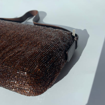 Sold FENDI Baguette chocolate brown beads excellent condition