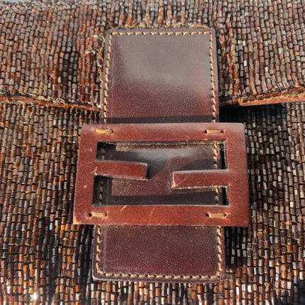 Sold FENDI Baguette chocolate brown beads excellent condition