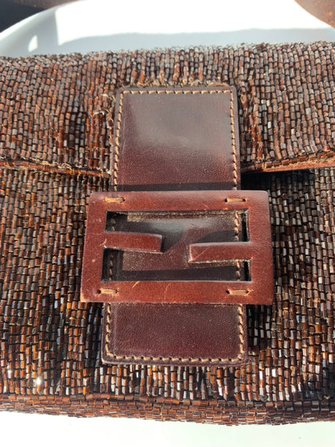 Sold FENDI Baguette chocolate brown beads excellent condition