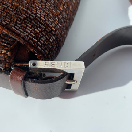 Sold FENDI Baguette chocolate brown beads excellent condition